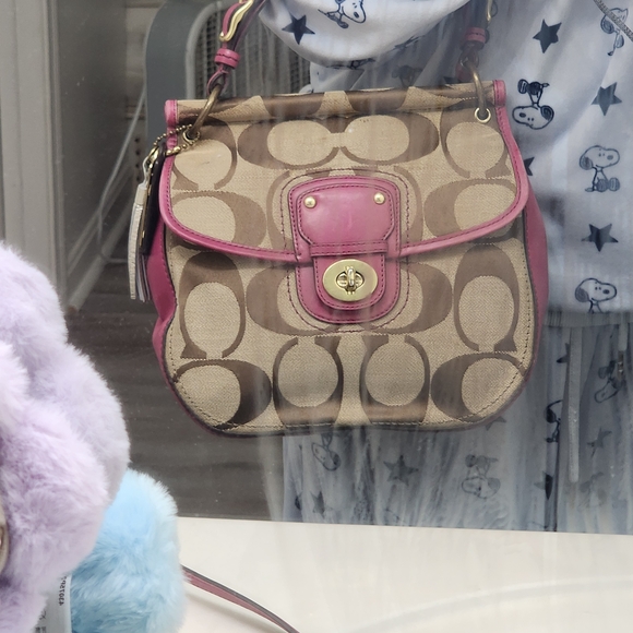 Coach Brown and Pink Signature Bag - Picture 8 of 10